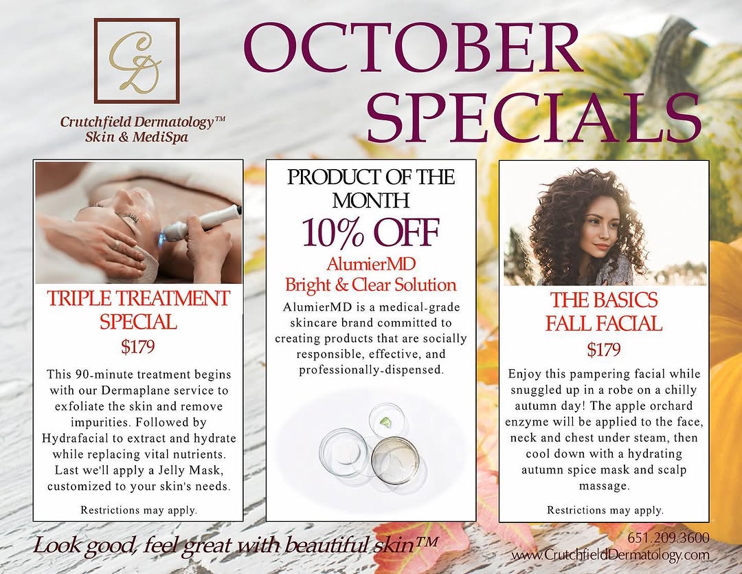Instagram post by Dr. Charles E. Crutchfield III: October is here and we have some spooky new specials! 🎃 #october #octoberspecials #monthlyspecials #newspecials