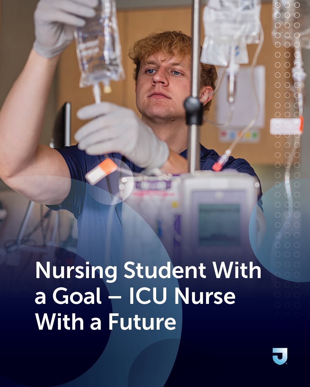 Instagram post by Dr. Charles K. Herman: From nursing student to ICU nurse, Christopher Wickenheiser’s journey shows how hands-on learning can help launch a rewarding career. Throug…