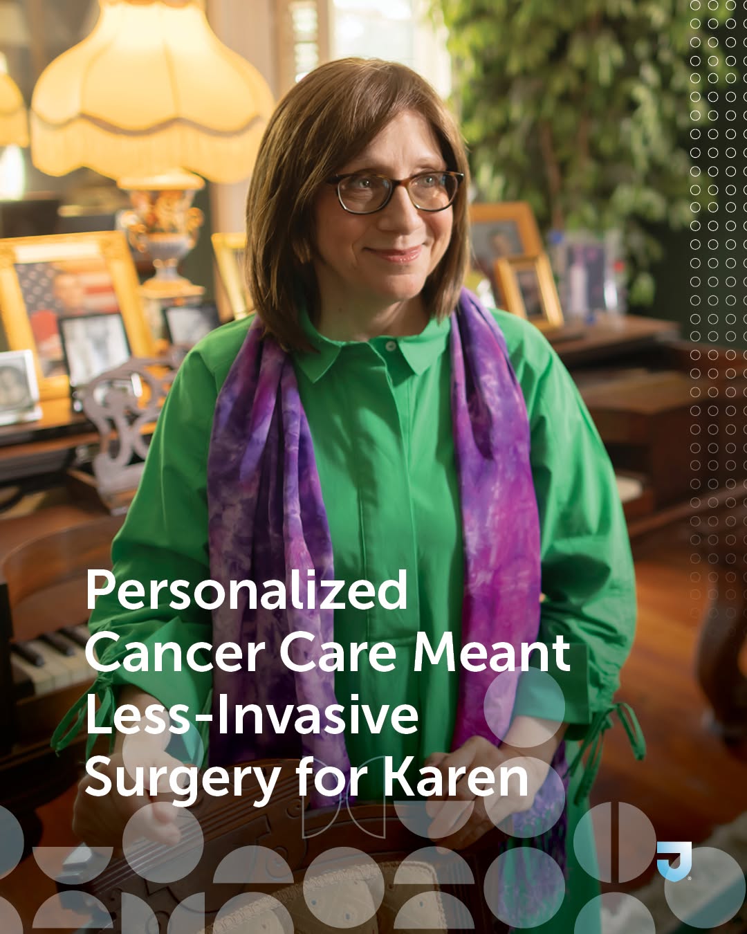 Instagram post by Dr. Charles K. Herman: When Karen Cefalo was diagnosed with a large cancerous, HER2-positive uterine tumor, a collaborative team of cancer specialists came togethe…