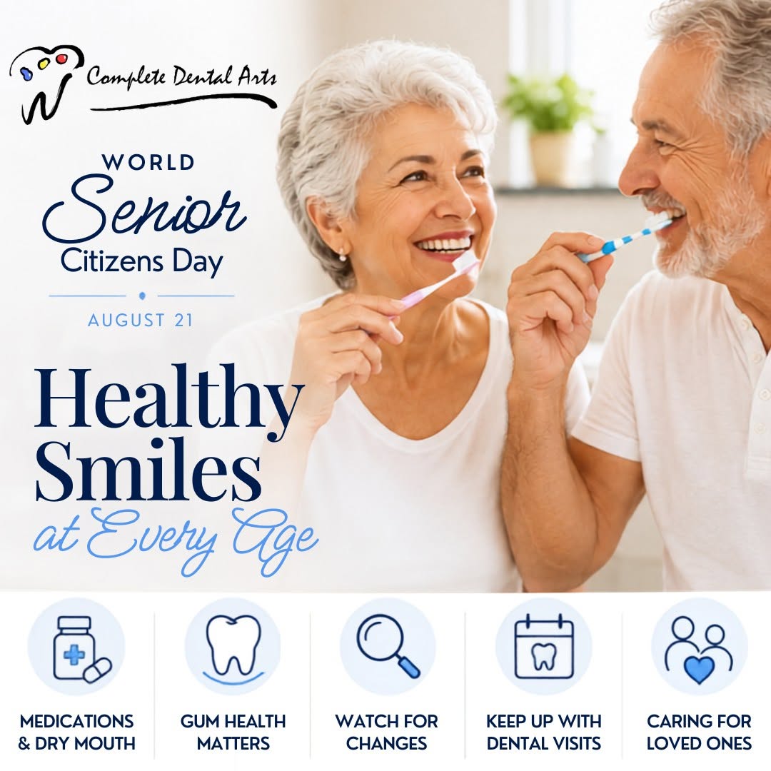Instagram post by Dr. Charley Cheney III, D: 💙 Healthy Smiles at Every Age It’s World Senior Citizens Day, and we’re celebrating our wonderful senior patients! 🦷✨ Our smiles change wi…