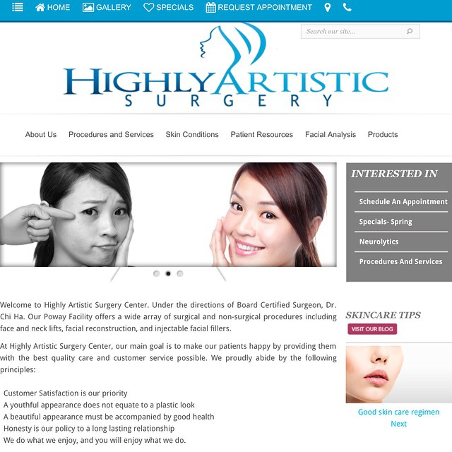 Instagram post by Dr. Chi Ha: We would like to officially announce that Highly Artistic Surgery has received it's own makeover! Stop by www.highlyartistic.com and check o…