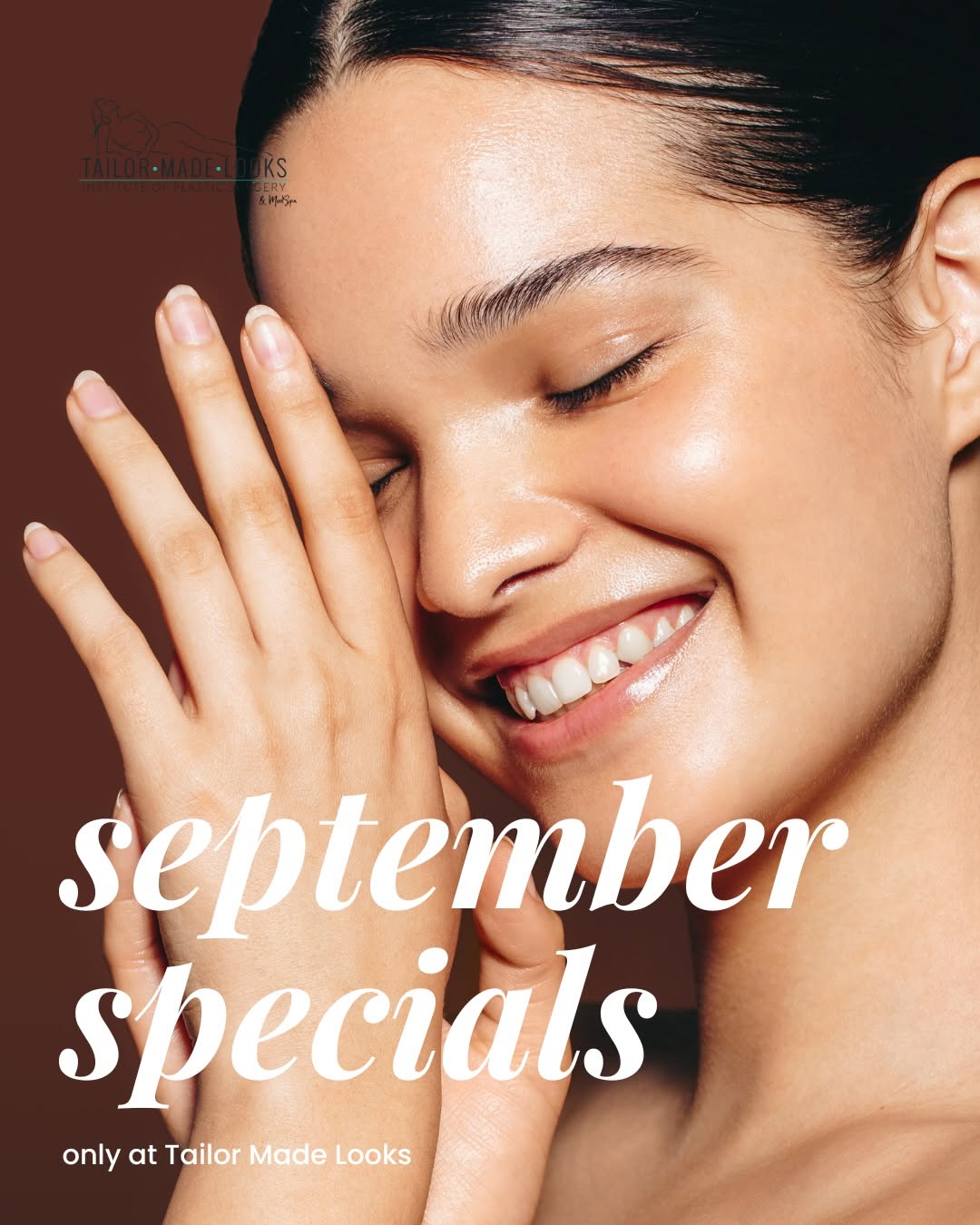 Instagram post by Dr. ChiChi Berhane: surgery season is coming 🍂 fall into our september specials! 🤎 Breast augmentations start at $5990 this month 🤎 Receive up to $2500 off o…