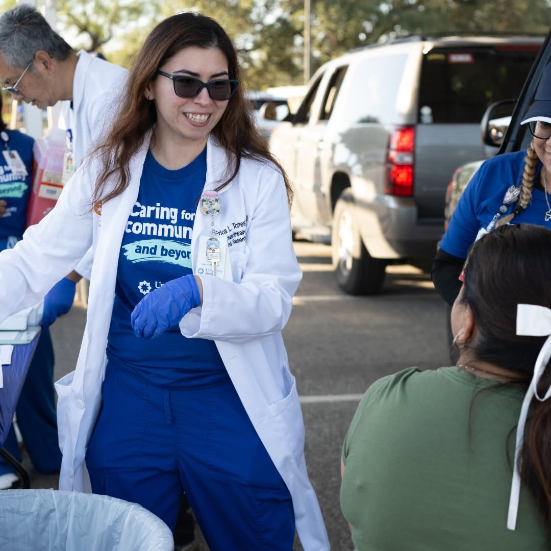 Instagram post by Dr. Christian L. Stallworth: Free Flu Shots Are Coming to Bexar County! 💙 Protect yourself and your family this flu season with a free drive-thru flu shot from Universi…