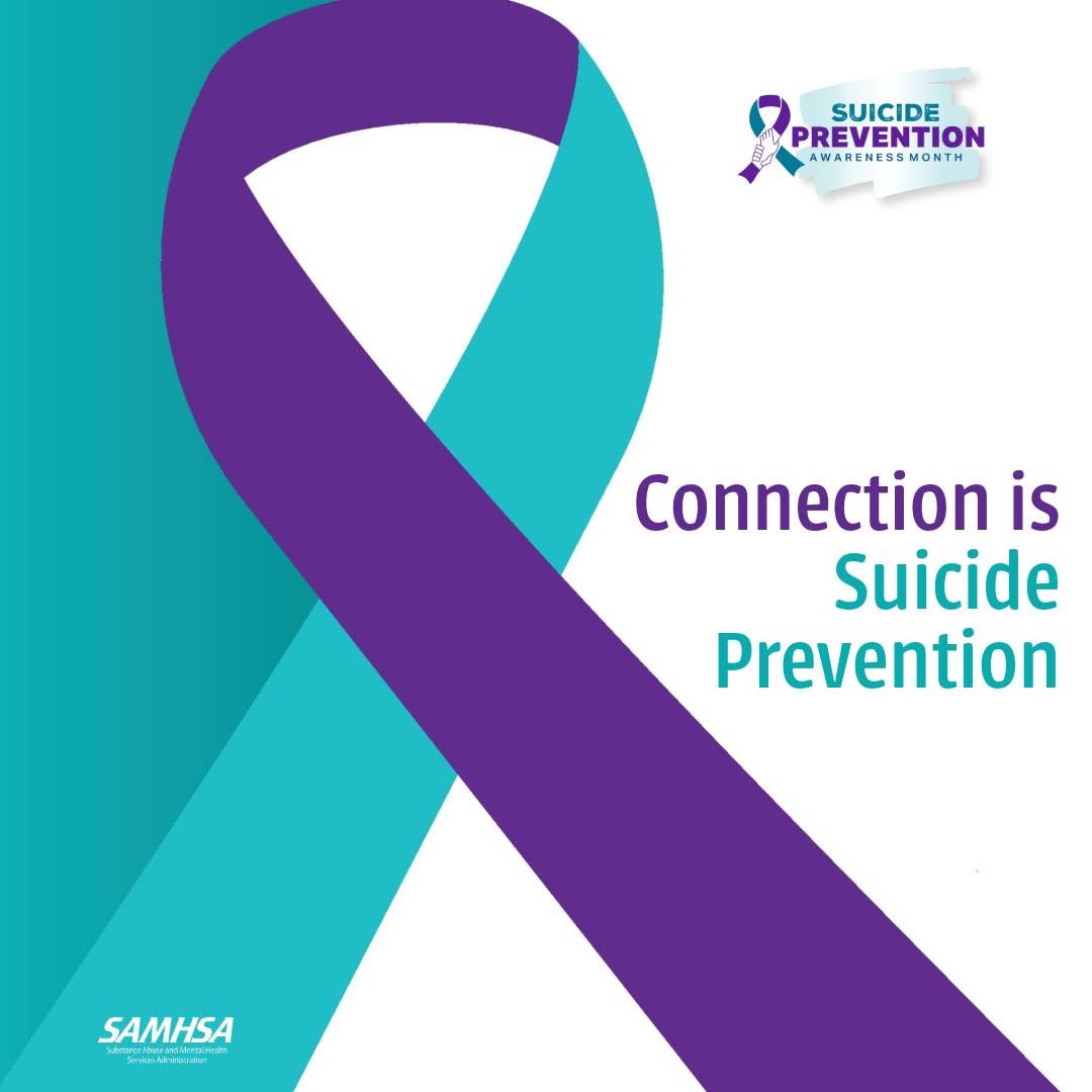 Instagram post by Dr. Christina Booker: September is Suicide Prevention Awareness Month.💜 You may not always know what someone is experiencing. A check-in, a listening ear, a numb…
