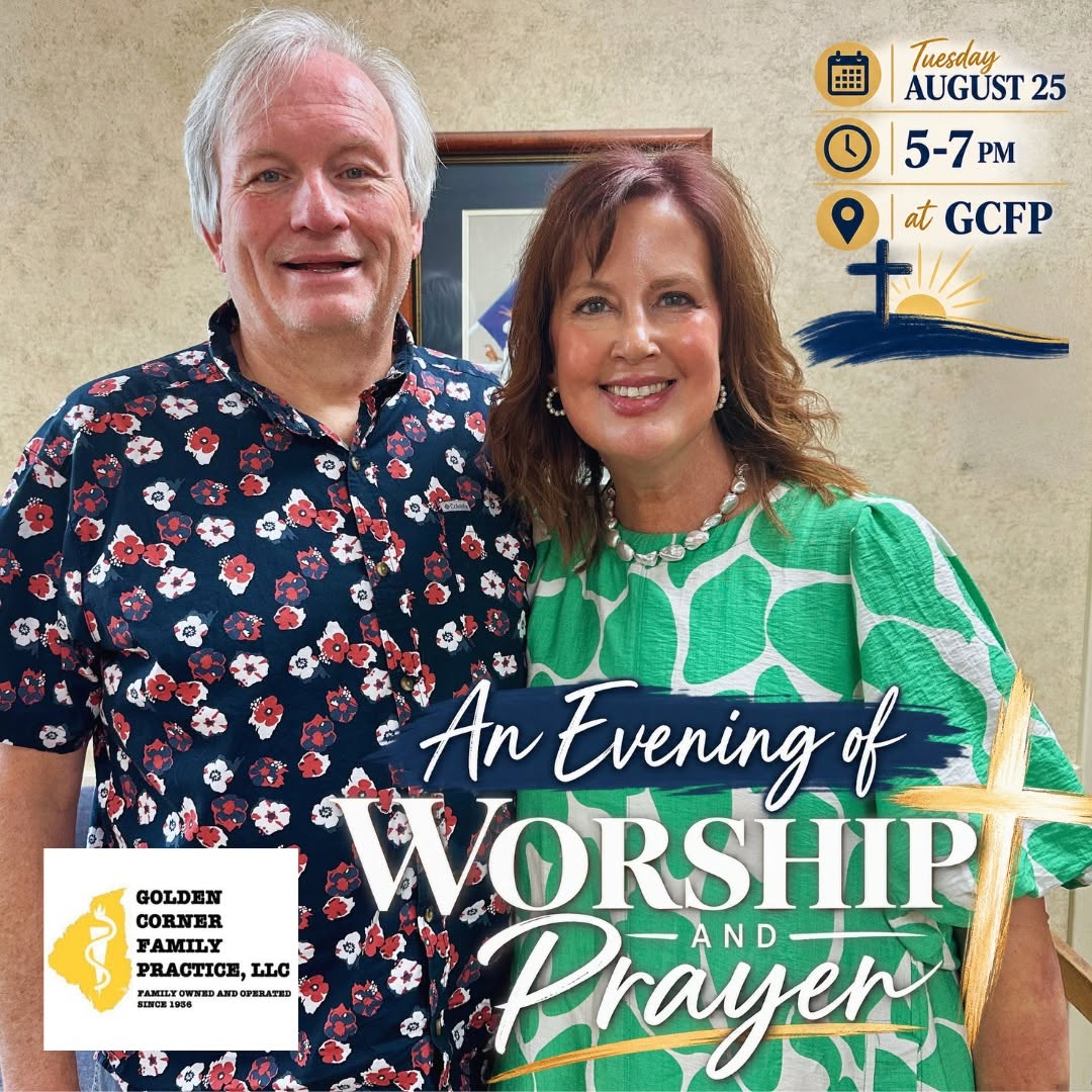 Instagram post by Dr. Christina Booker: 💛✝️ An Evening of Worship and Prayer at GCFP! ✝️💛 Everyone is invited to join us at Golden Corner Family Practice on Tuesday, August 25, f…