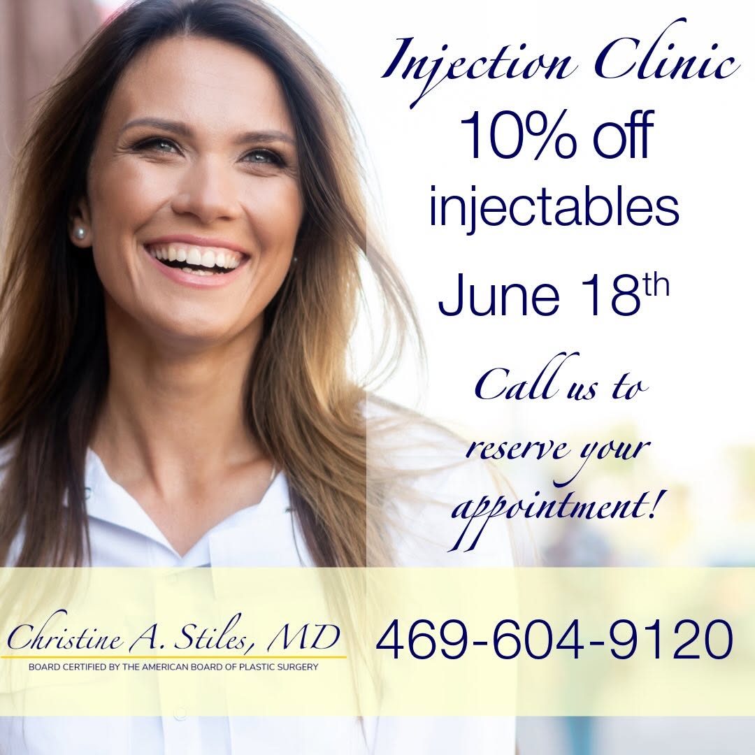 Instagram post by Dr. Christine A. Stiles: Look great this summer! Come in for our June injection clinic!