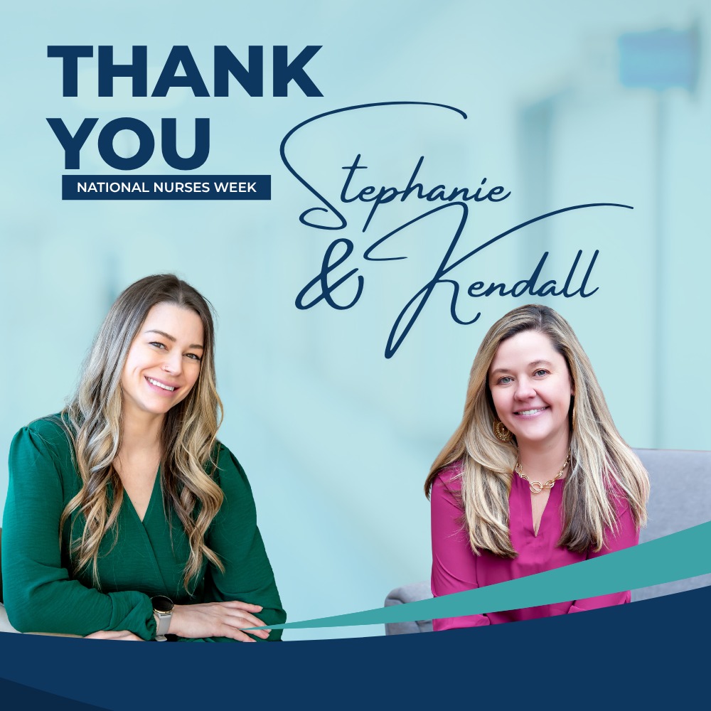 Instagram post by Dr. Christine Rodgers: Happy National Nurses Week to our amazing nurses, Stephanie & Kendall 💉🩺✨ Stephanie helps guide our surgical patients through pre and post…
