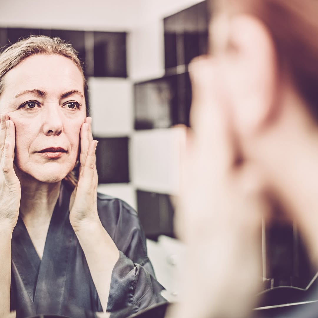 Instagram post by Dr. Christine Rodgers: What is “Ozempic face” really? Rapid weight loss from Ozempic, Wegovy, Mounjaro and other GLP-1 medications can change more than the number …