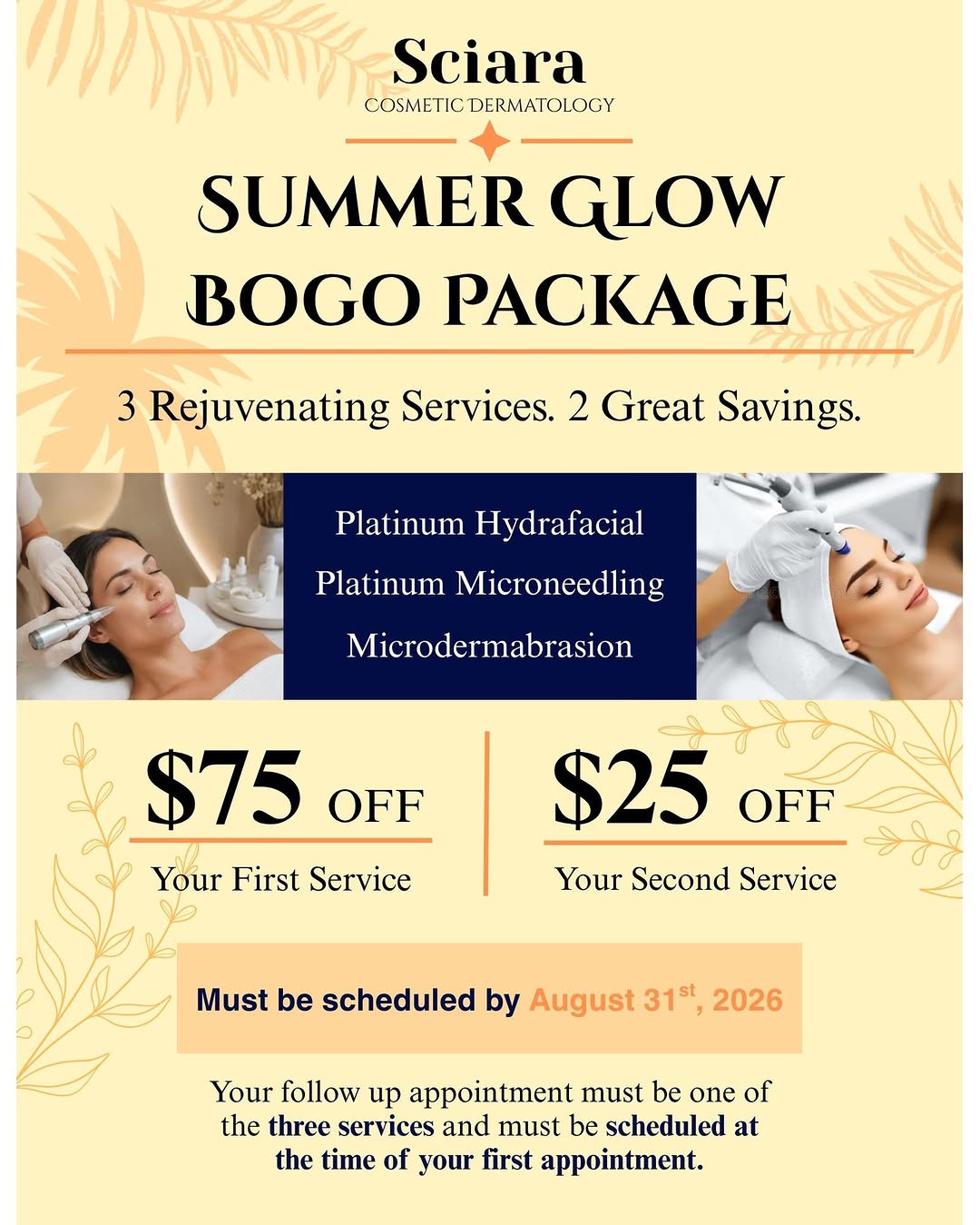 Instagram post by Dr. Christine Sciara: Treat yourself to healthier, glowing skin with our Summer Glow BOGO Package. Book any two of our featured rejuvenating treatments and enjoy …