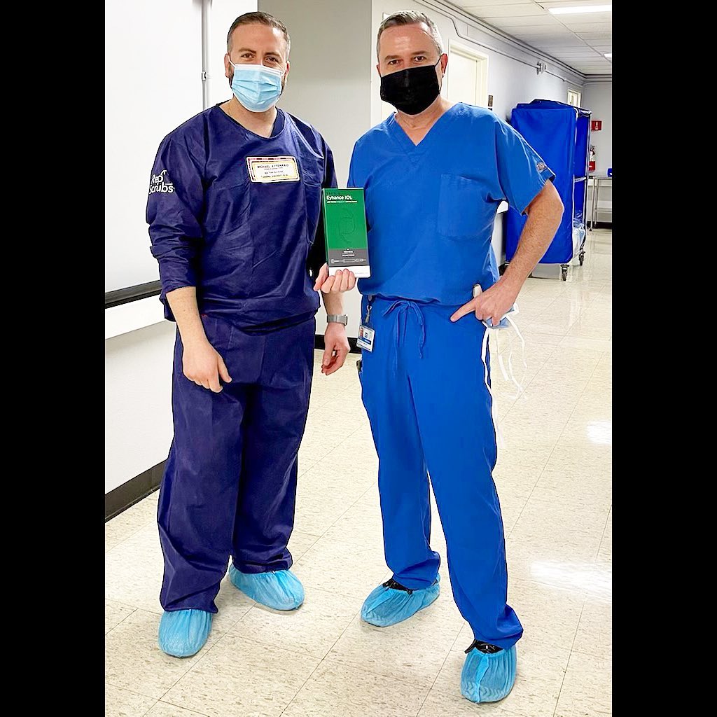 Instagram post by Dr. Christopher Coad: Congratulations to Dr. Christopher Coad for implanting the newly released TECNIS Eyhance IOL in NYC!