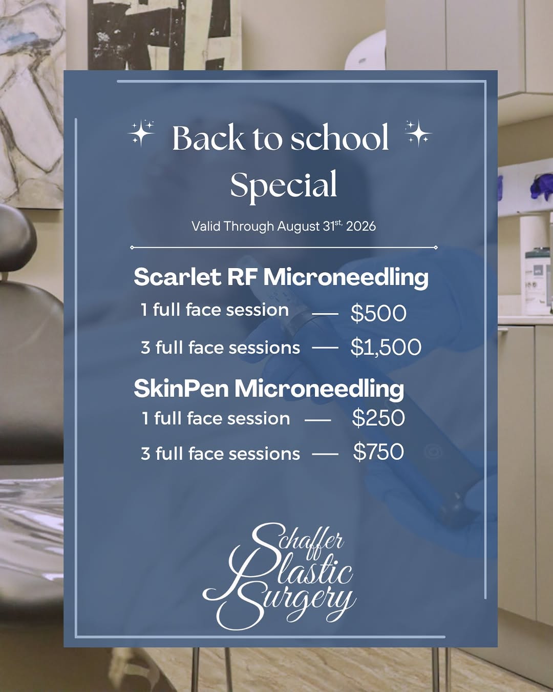 Instagram post by Dr. Christopher J. Schaffer: ✨ New school year. New skin. ✨ Whether you’re dropping the kids off or heading back into your own busy routine, consider this your sign to m…