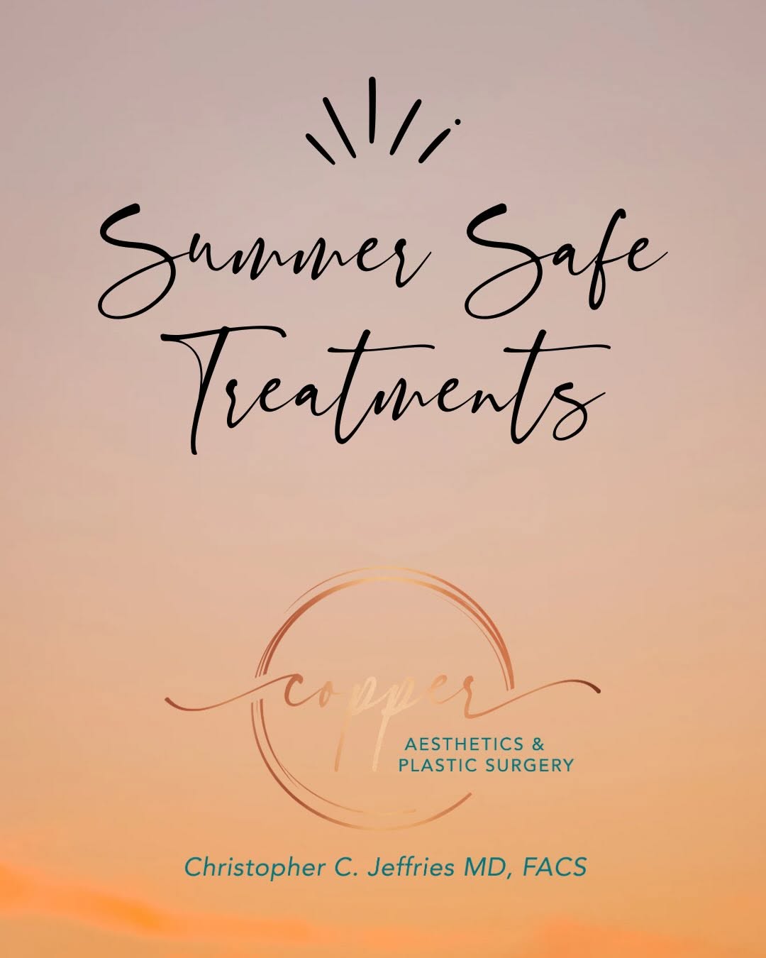 Instagram post by Dr. Christopher Jeffries: ☀️ Summer glow season is here—and yes, you can still invest in your skin! Many people think aesthetic treatments have to wait until fall, bu…