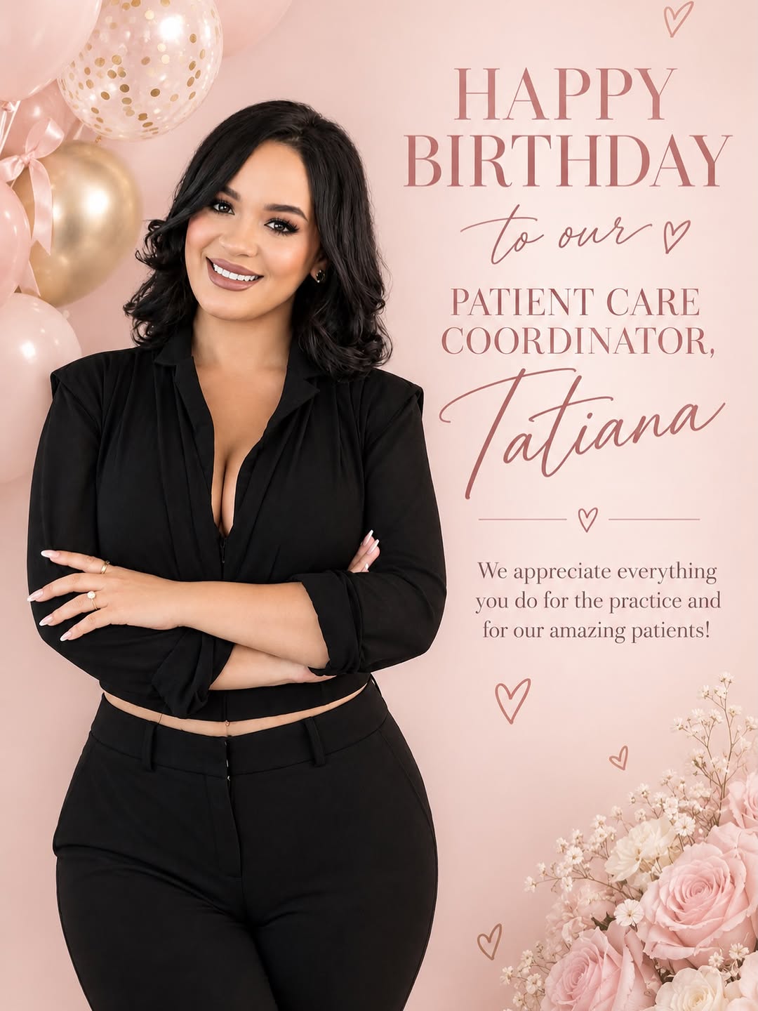 Instagram post by Dr. Christopher Micallef, DO: Happy Birthday Tatiana 🎉 🥳 🎊 Today we’re celebrating our amazing patient care coordinator! We’re so grateful for everything you do to kee…