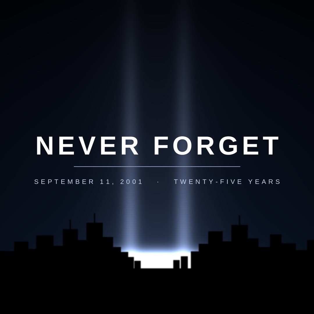Instagram post by Dr. Christopher Park: Twenty-five years. We remember the 2,977 lives lost, the families who still carry it, and the firefighters, police, and paramedics who ran t…