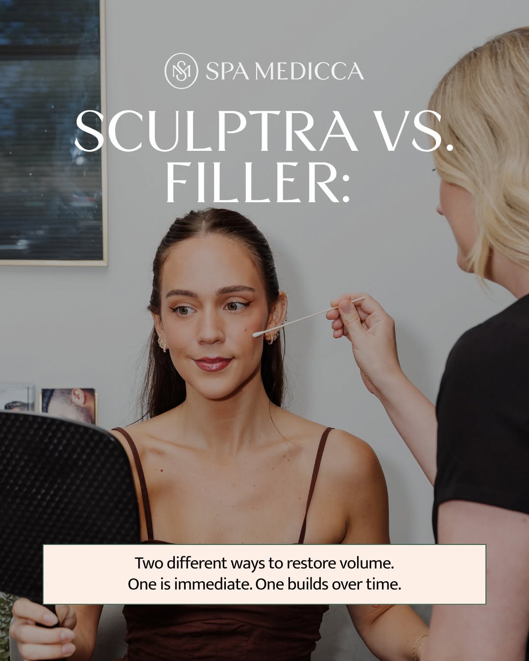 Instagram post by Dr. Christopher Sesslar: Volume loss doesn't happen overnight, and there's more than one way to address it. 💉 Some patients want an immediate improvement in specifi…