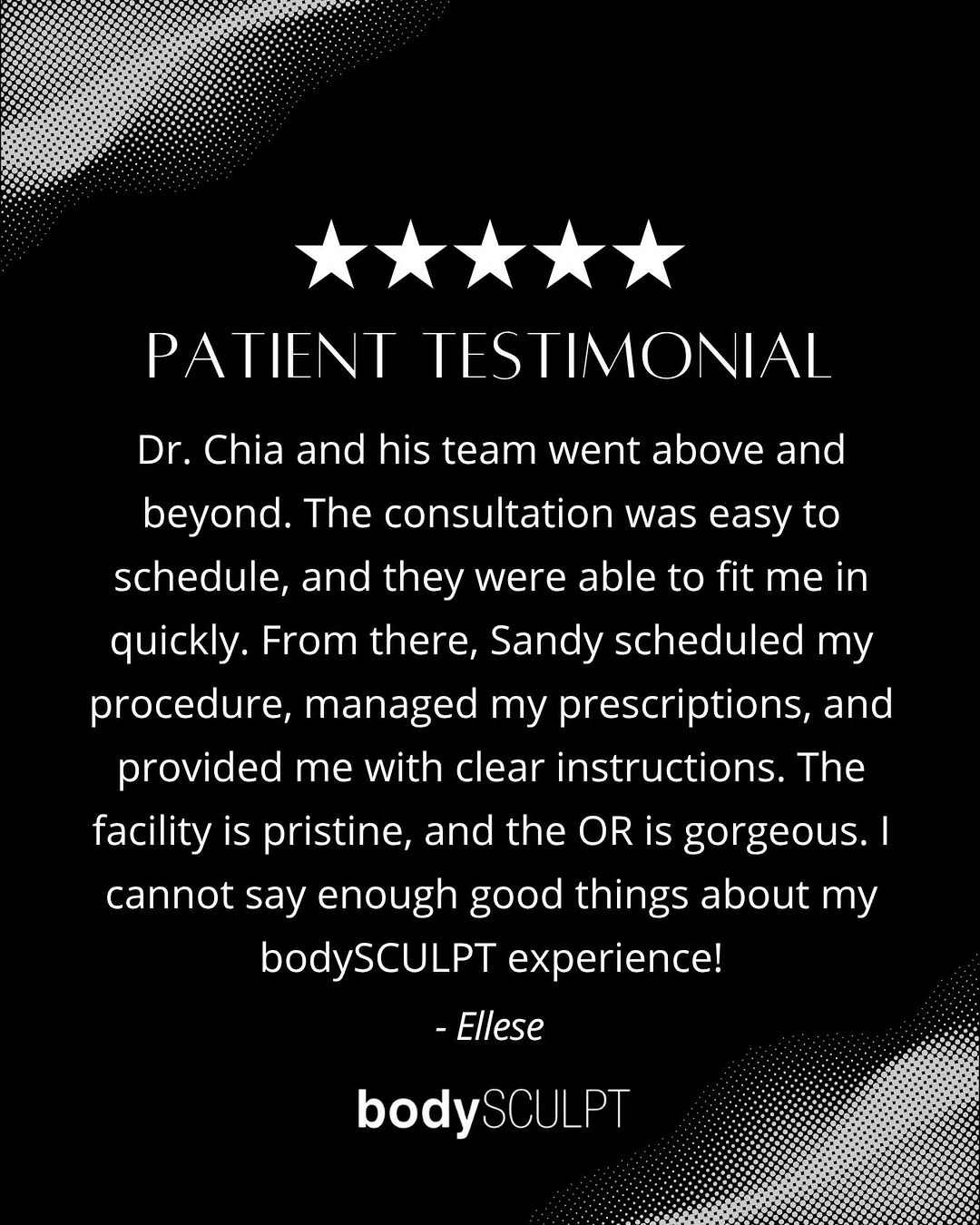 Instagram post by Dr. Christopher T. Chia: What are our patients saying…💬✨ Your experience is more than the just the procedure itself. From your first consultation to your recovery a…