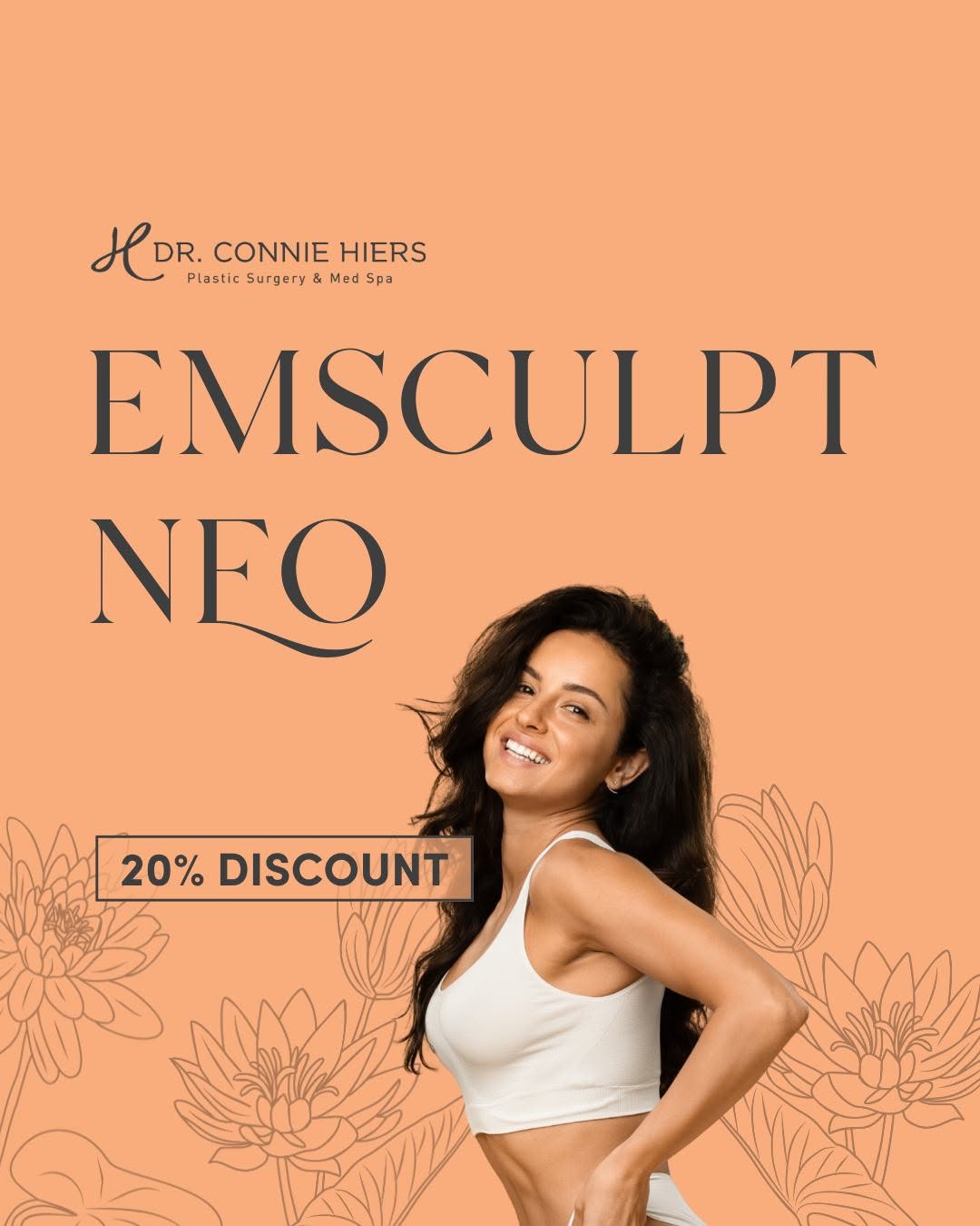 Instagram post by Dr. Connie Hiers: Sculpt. Strengthen. Define. Ready to feel stronger and look leaner—without spending extra hours at the gym? EMSCULPT NEO uses cutting-edge t…
