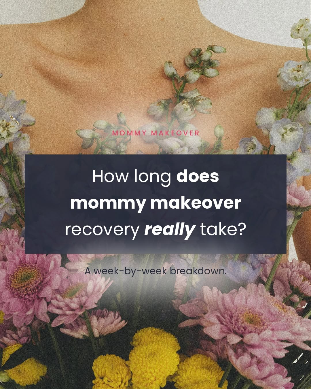 Instagram post by Dr. Courtney Caplin: How long does mommy makeover recovery really take? Most patients feel close to normal by 4 to 6 weeks. Full healing takes 6 to 12 months. Sw…