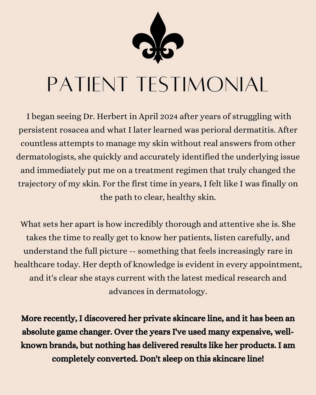 Instagram post by Dr. Courtney Herbert: Patient love like this makes our day!🥰 We are so grateful for the trust patients place in us every single day! #dermatology #arlington #arl…