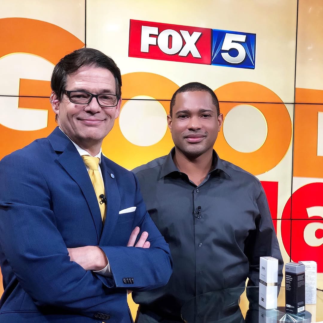 Instagram post by Dr. Cylburn E. Soden Jr.: Thank you @fox5dc & #gooddaydc for having @sodermadermatology and Dr. Cyl Soden, Jr. on today’s #BroBlock segment.