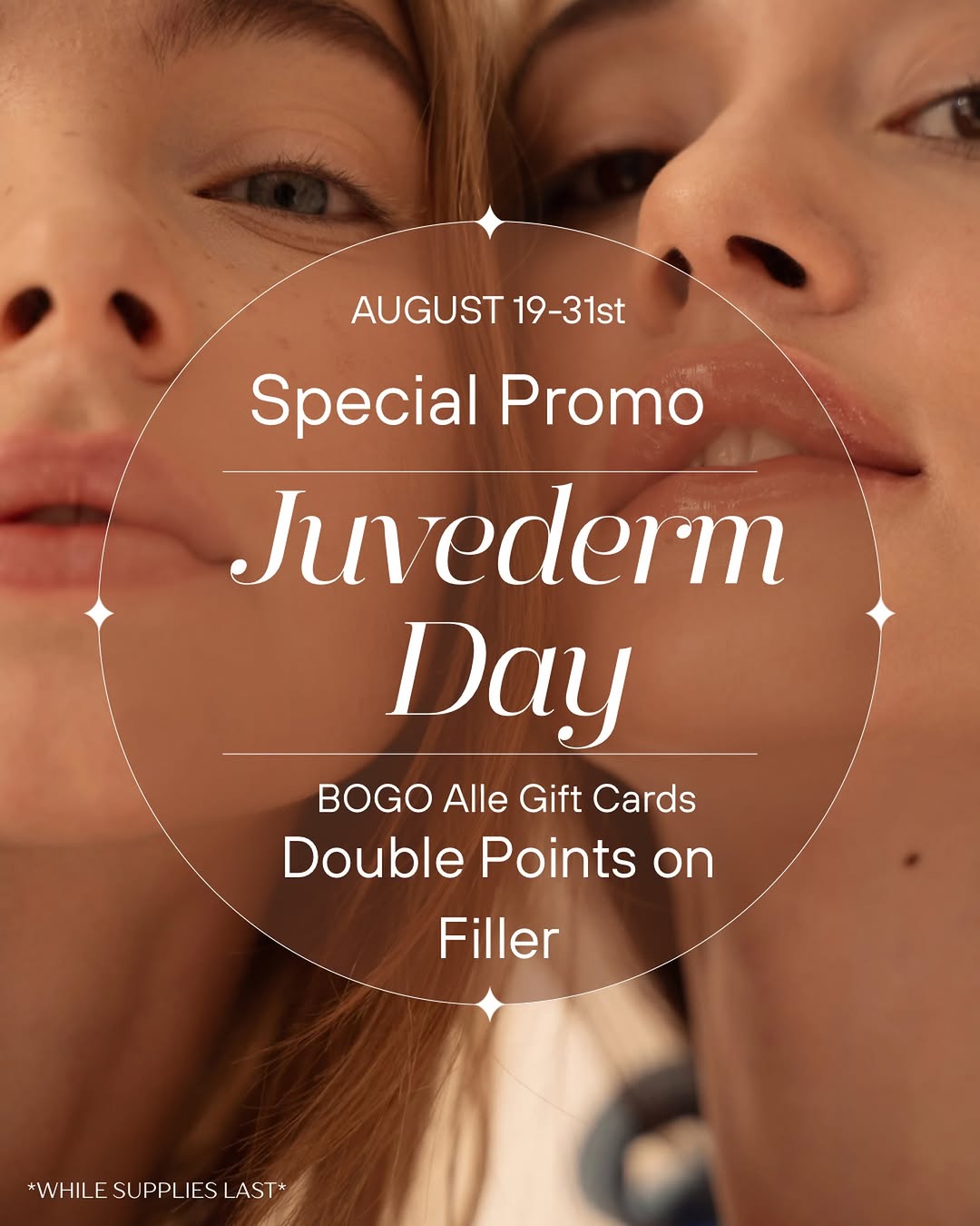 Instagram post by Dr. Cynthia D. Gray: ✨ JUVÉDERM DAY IS ALMOST HERE! ✨ Mark your calendar for Tuesday, August 19th—it’s the biggest Alle event of the year! ✨AUGUST 19 ONLY | BOGO…