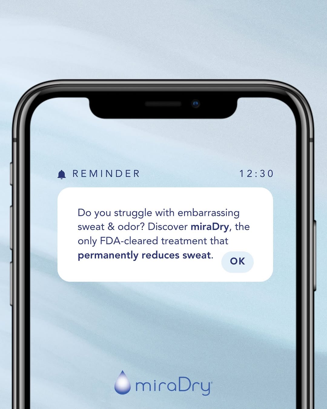 Instagram post by Dr. Cynthia Diehl: As temperatures rise, so can sweat- but it doesn’t have to 💧 @miradry is an FDA-cleared treatment that targets and eliminates sweat and odo…