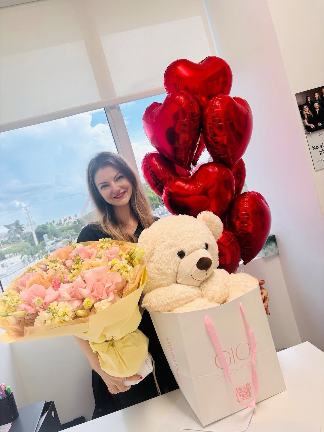 Instagram post by Dr. Cynthia Golomb: Very happy birthday to Monika, our wonderful Billing and Insurance Manager. We had fun (and calories) celebrating her birthday today. #Derma…