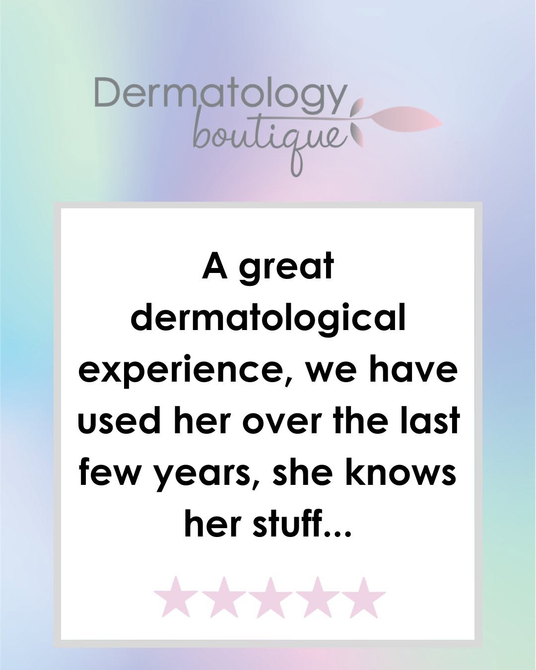 Instagram post by Dr. Cynthia Golomb: I pride myself on staying up to date on the latest in my field and "knowing my stuff." 🤓 #DermatologyBoutique #HappyPatient