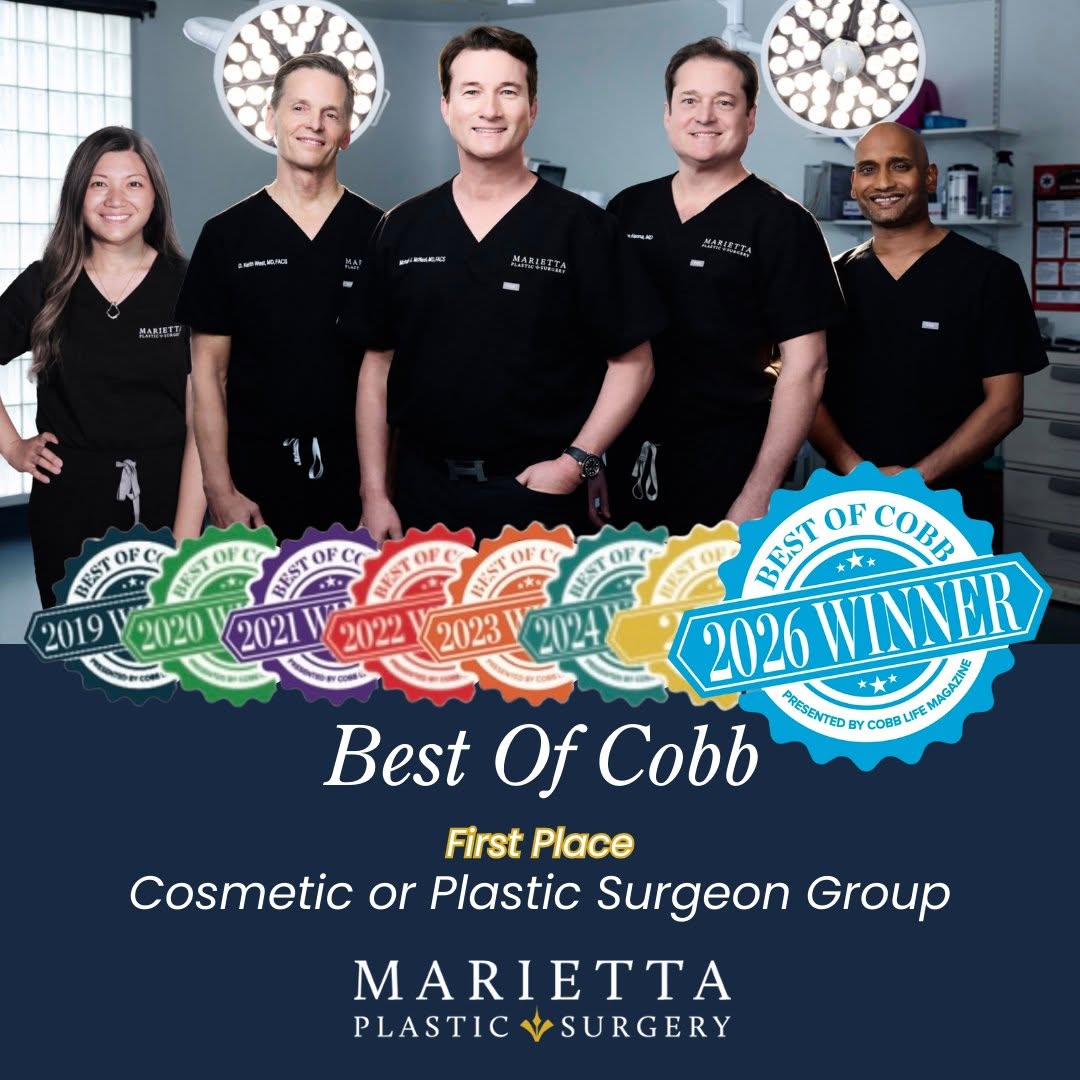 Instagram post by Dr. D. Keith West: Because of YOU, we’re celebrating Best of Cobb! 🏆 �Marietta Plastic Surgery has been voted Best of Cobb 2026 for Cosmetic or Plastic Surger…
