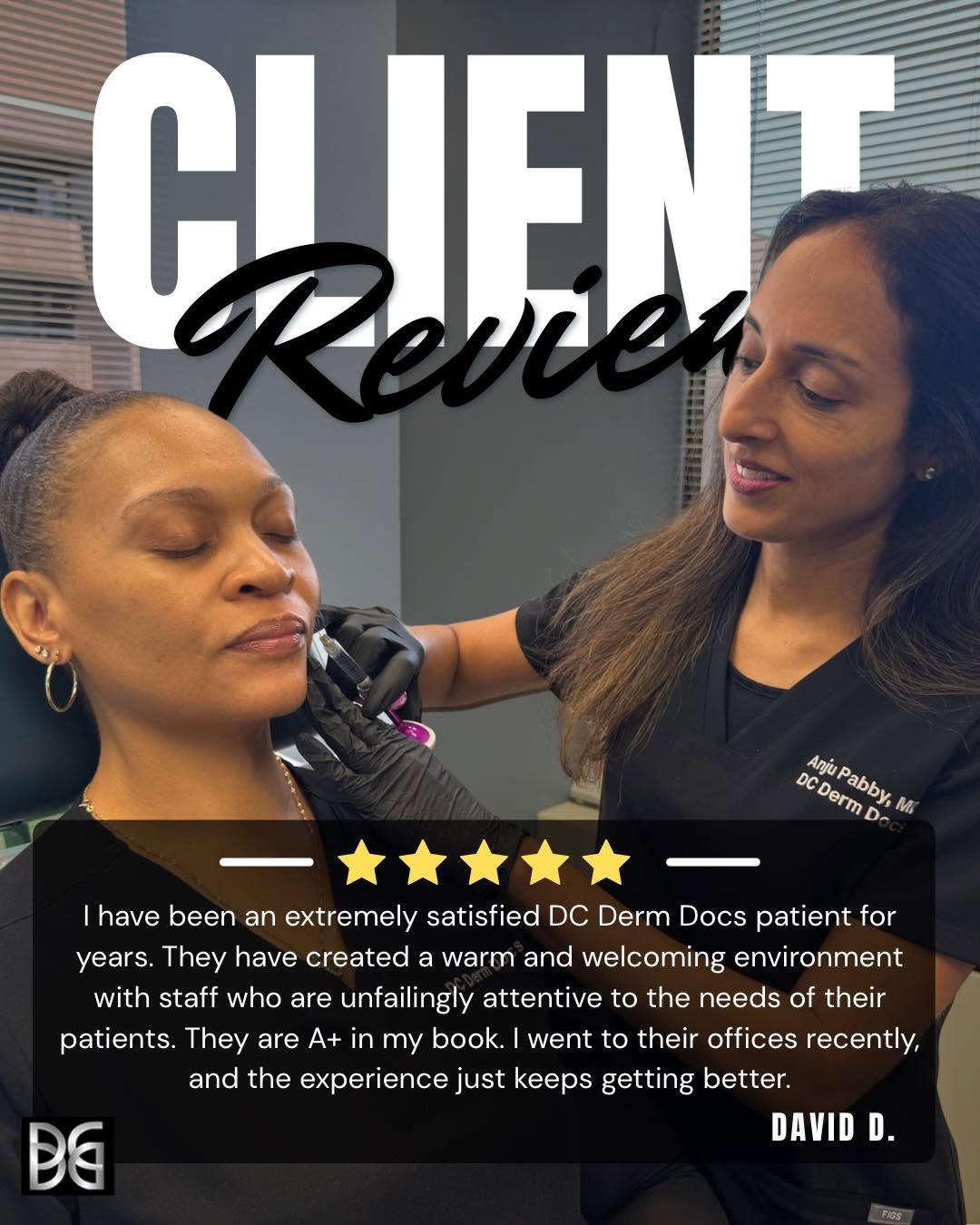 Instagram post by Dr. Dale Isaacson: Nothing means more than hearing from the patients who continue to trust us with their care. 🤍 At DC Derm Docs, we strive to create an exper…