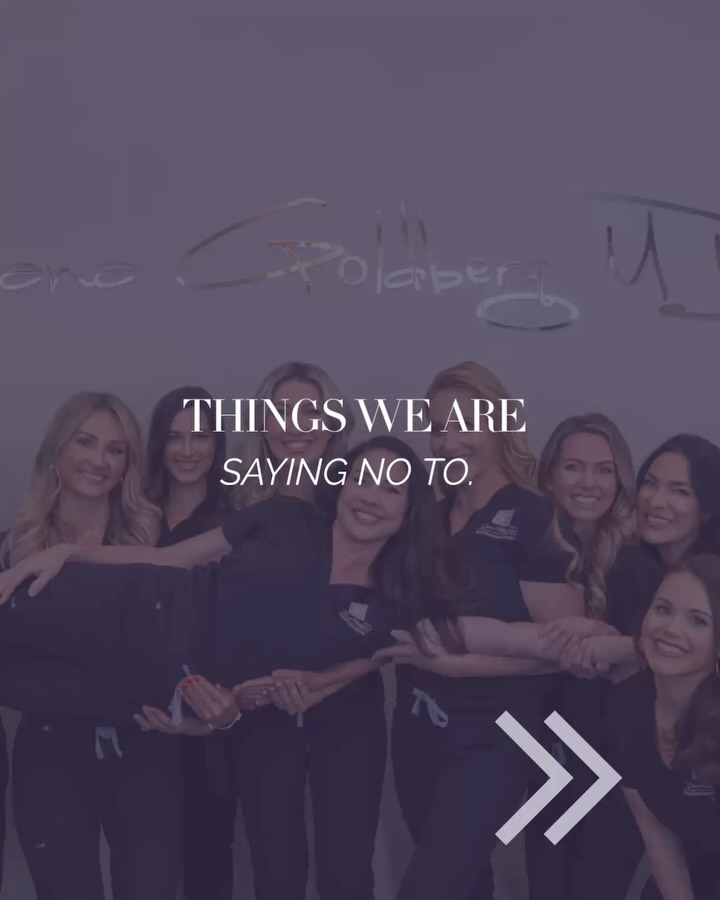Instagram post by Dr. Dana Goldberg: In aesthetic medicine, saying yes is easy. Saying no is where integrity lives. We say no to overfilling. We say no to trend-driven decisions…