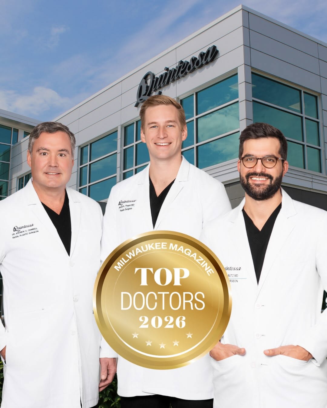 Instagram post by Dr. Daniel Butz: Happy World Plastic Surgery Day! 🥼🤍 Today, we are incredibly proud to celebrate our very own exceptional surgeons, who have all been named…