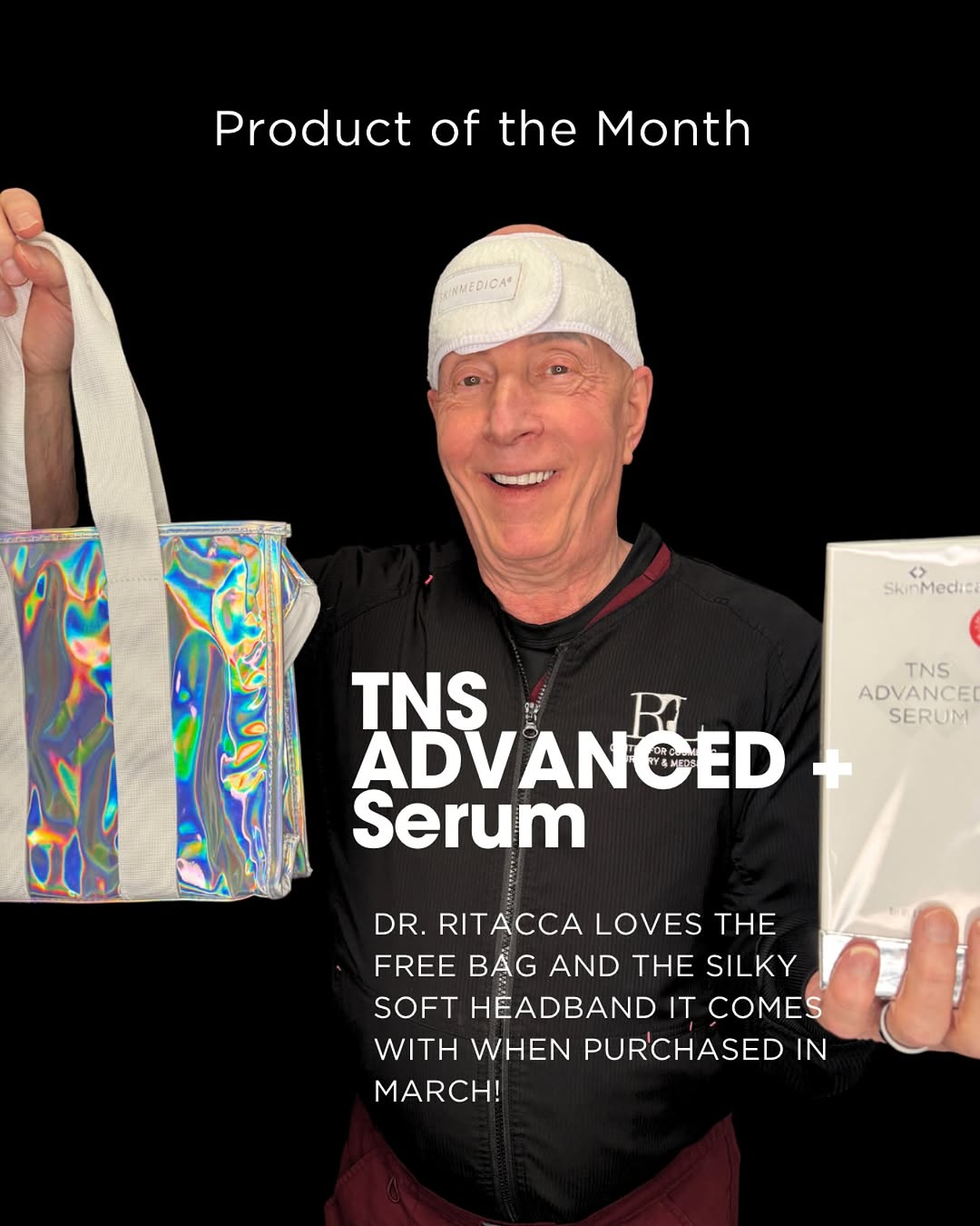 Instagram post by Dr. Daniel J. Ritacca: Product of the Month: TNS Advanced+ Serum! Your anti-aging powerhouse is here! TNS Advanced+ serum helps smooth fine lines, firm skin, and b…