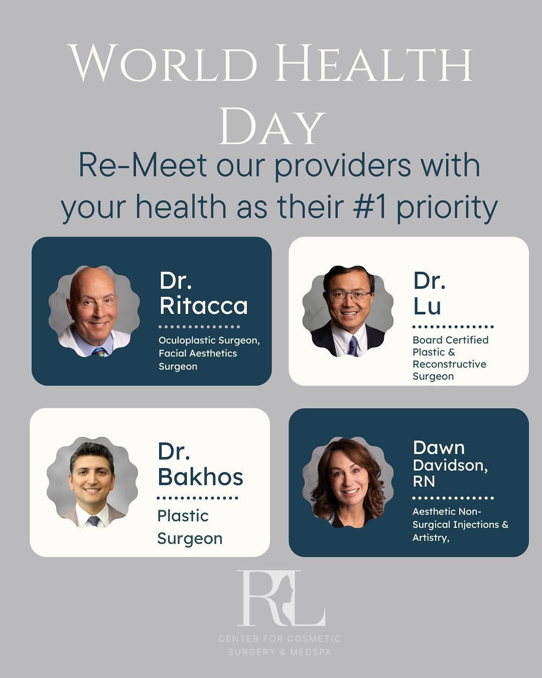 Instagram post by Dr. Daniel J. Ritacca: Meet the providers who put your health first—today and every day. 🌎💙 On World Health Day, we’re proud to celebrate the experts dedicated t…