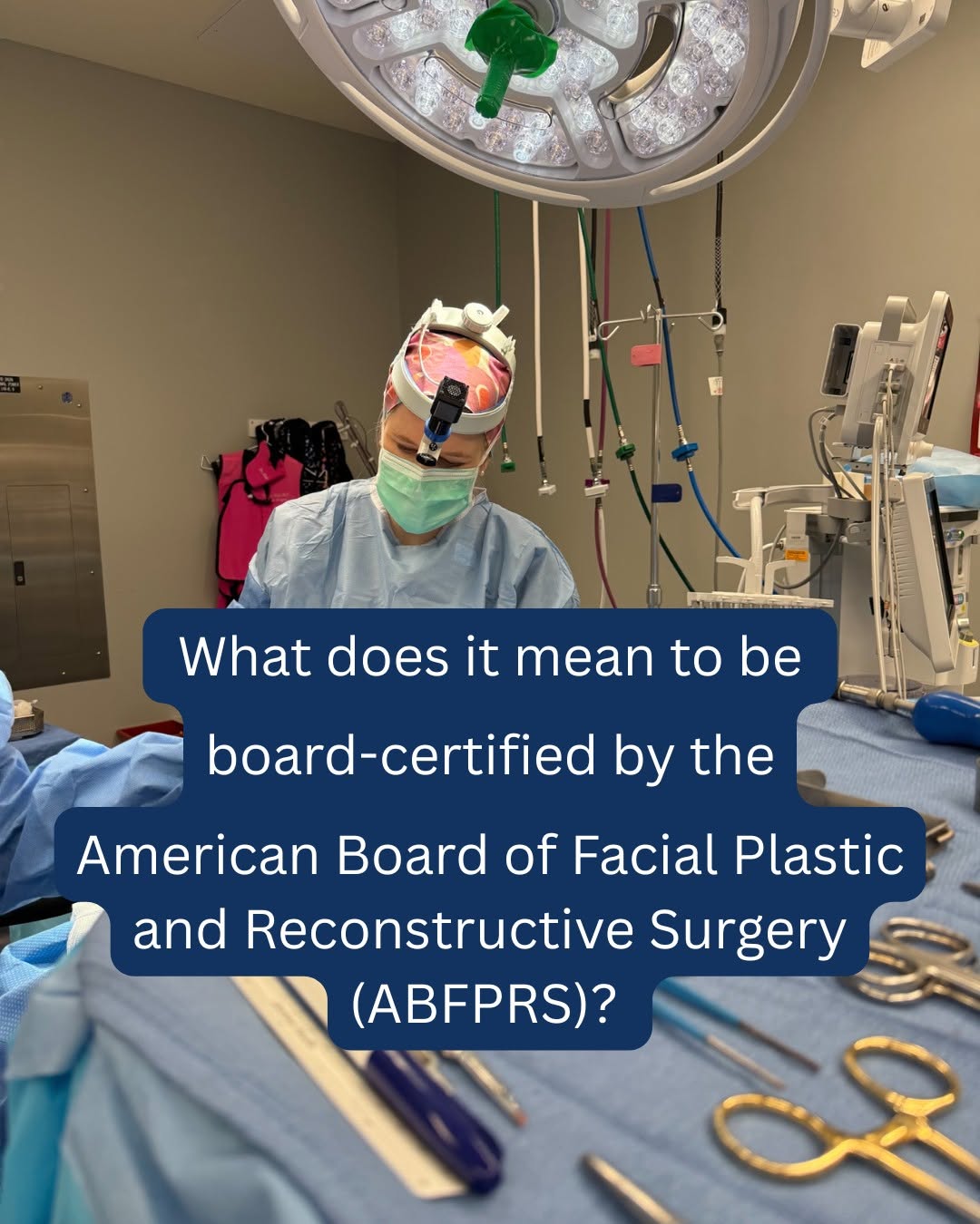 Instagram post by Dr. Daniela Burchhardt: What does board certification actually mean? 🎓 The ABFPRS is the board that certifies surgeons specifically in facial plastic surgery. Gett…