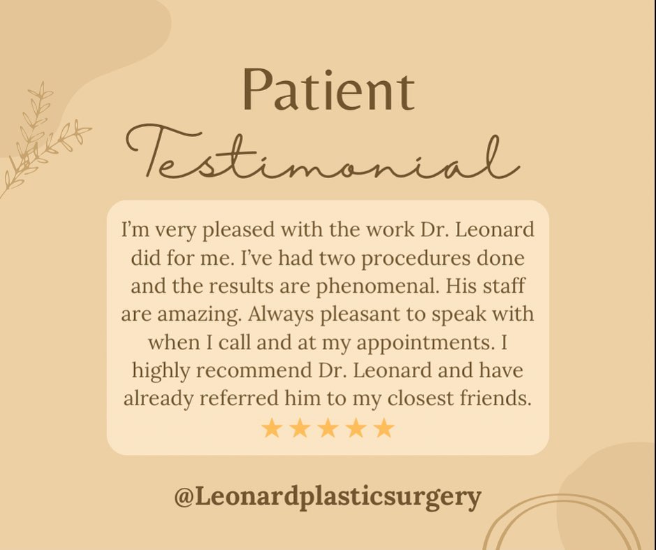 Instagram post by Dr. Dann Leonard: Thank you for sending in such a wonderful review. We are so happy to hear such great testimonials and experiences from patient’s. Call and b…