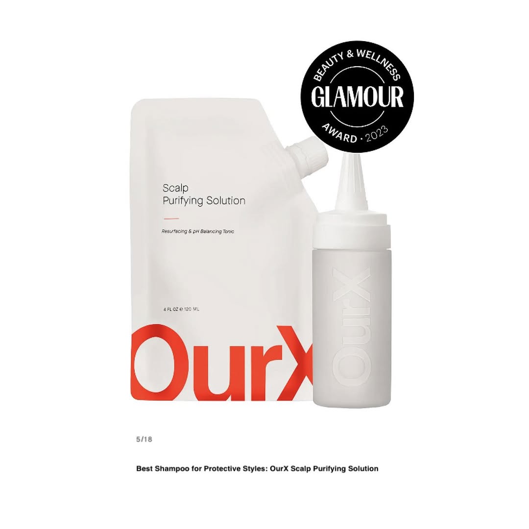Instagram post by Dr. Darice W. Fadeyi: We are excited to share that we are a Glamour Beauty Award Winner! Our Scalp Purifying Solution won "Best Shampoo for Protective Styles." ⁠ …