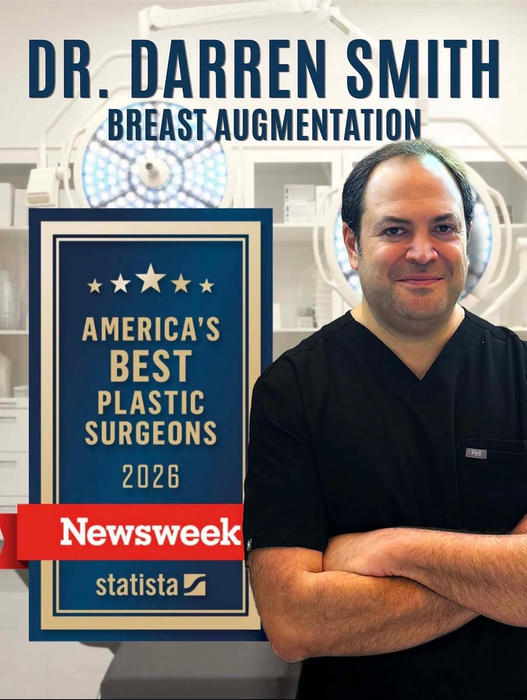 Instagram post by Dr. Darren Smith: Honored and thrilled to be recognized in @newsweek’s 2026 Best Plastic Surgeons in the U.S. This distinction is especially meaningful becaus…