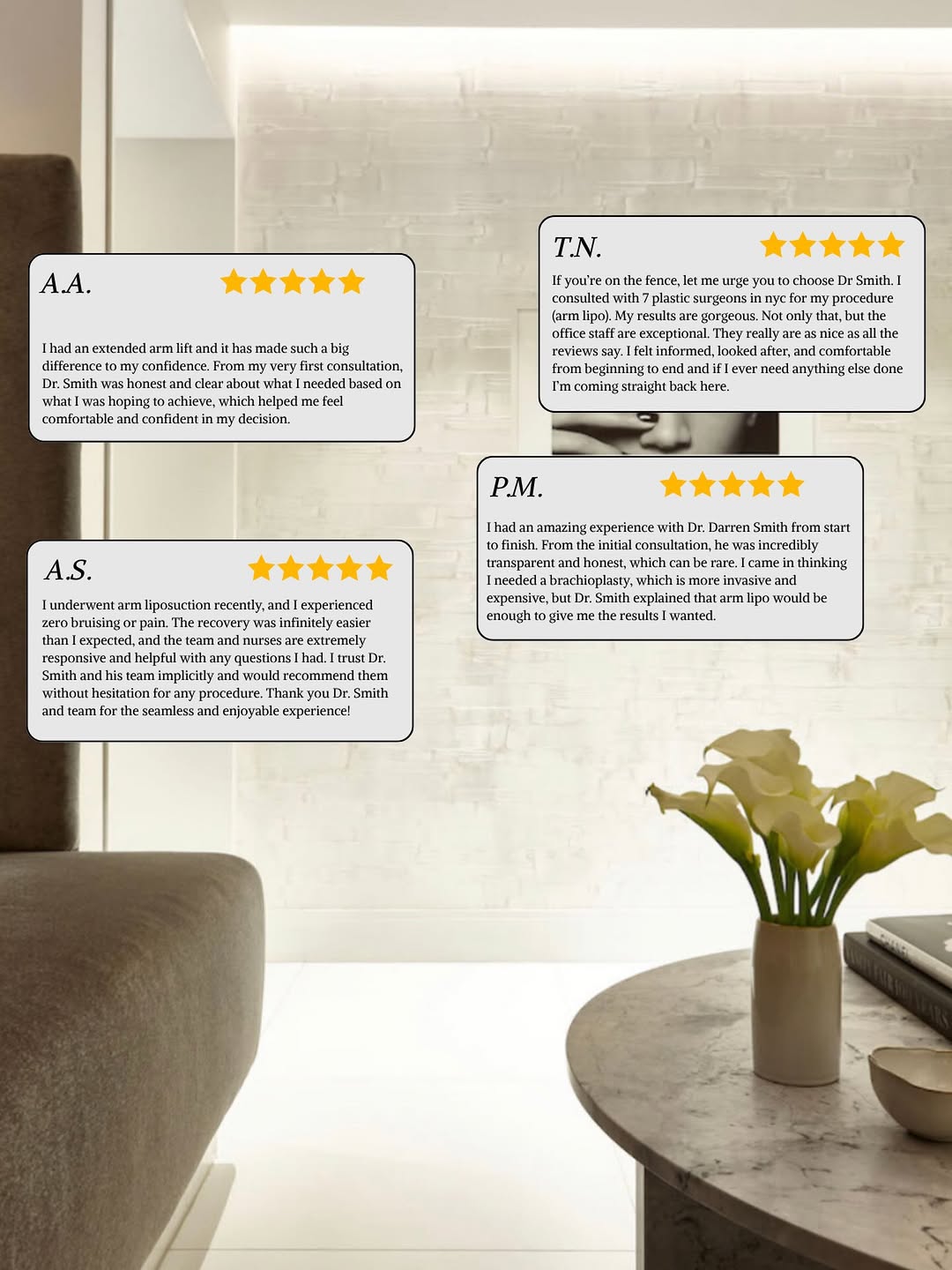 Instagram post by Dr. Darren Smith: Wondering if arm lipo or an arm lift is right for you? Read these reviews directly from patients who took the journey with us. Their trust m…
