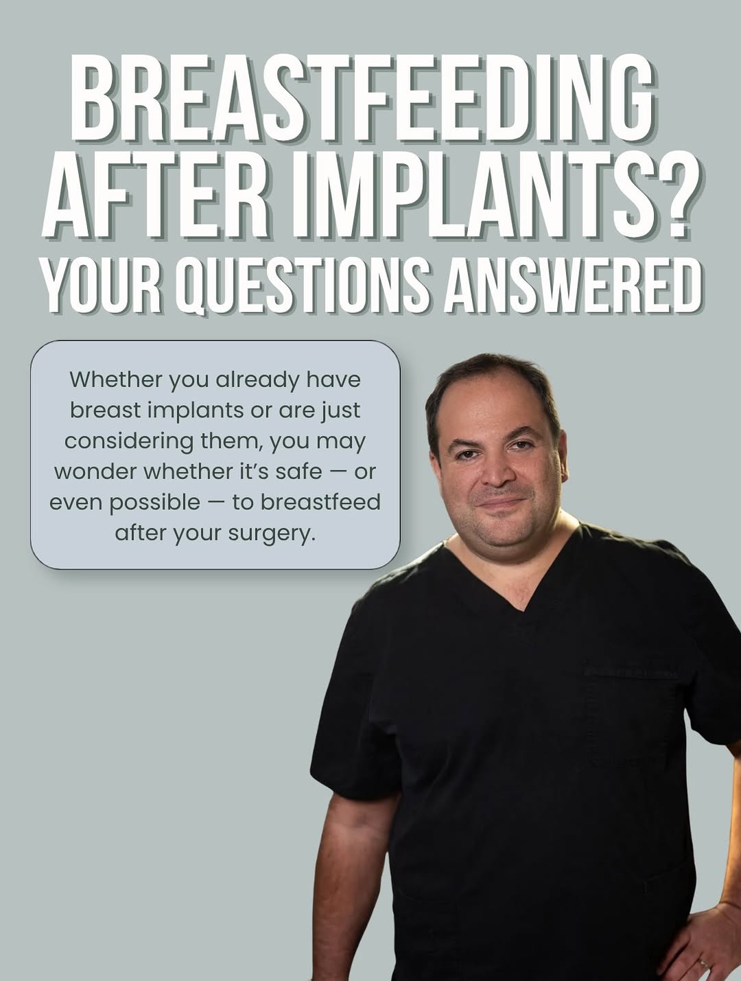 Instagram post by Dr. Darren Smith: Ever wondered about breastfeeding after getting implants? We have no reason to believe that the silicone used in breast implants poses any r…