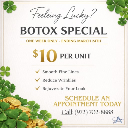 Instagram post by Dr. David Azouz: Feeling lucky? 🍀 For a limited time, enjoy our Botox Special — $10 per unit ✨ One week only — ending March 24th ✨ A little refresh can go a…