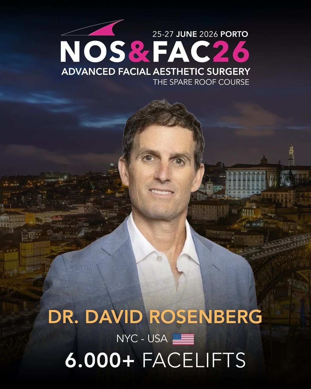 Instagram post by Dr. David B. Rosenberg: Straight from Manhattan, New York 🇺🇸, we are thrilled to welcome Dr. David Rosenberg to NOS&FAC26! 🌍✨ Based in the heart of NYC, Dr. Rose…