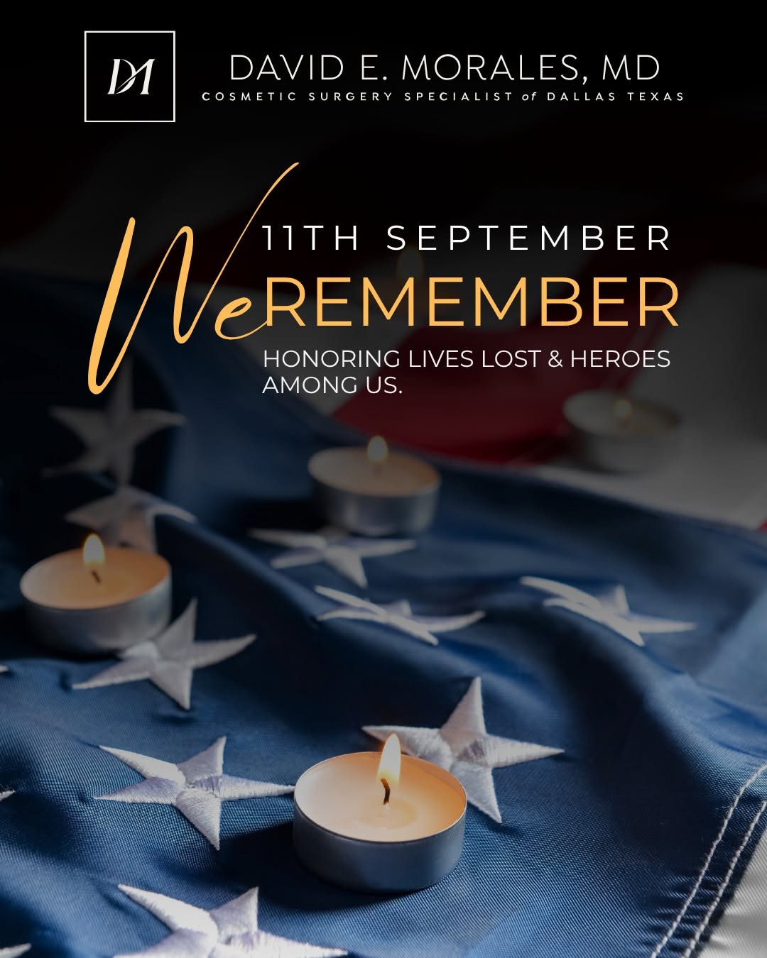 Instagram post by Dr. David E. Morales: Today marks the 25th anniversary of September 11, 2001. We remember the lives lost, honor the courage of the first responders, and recognize…