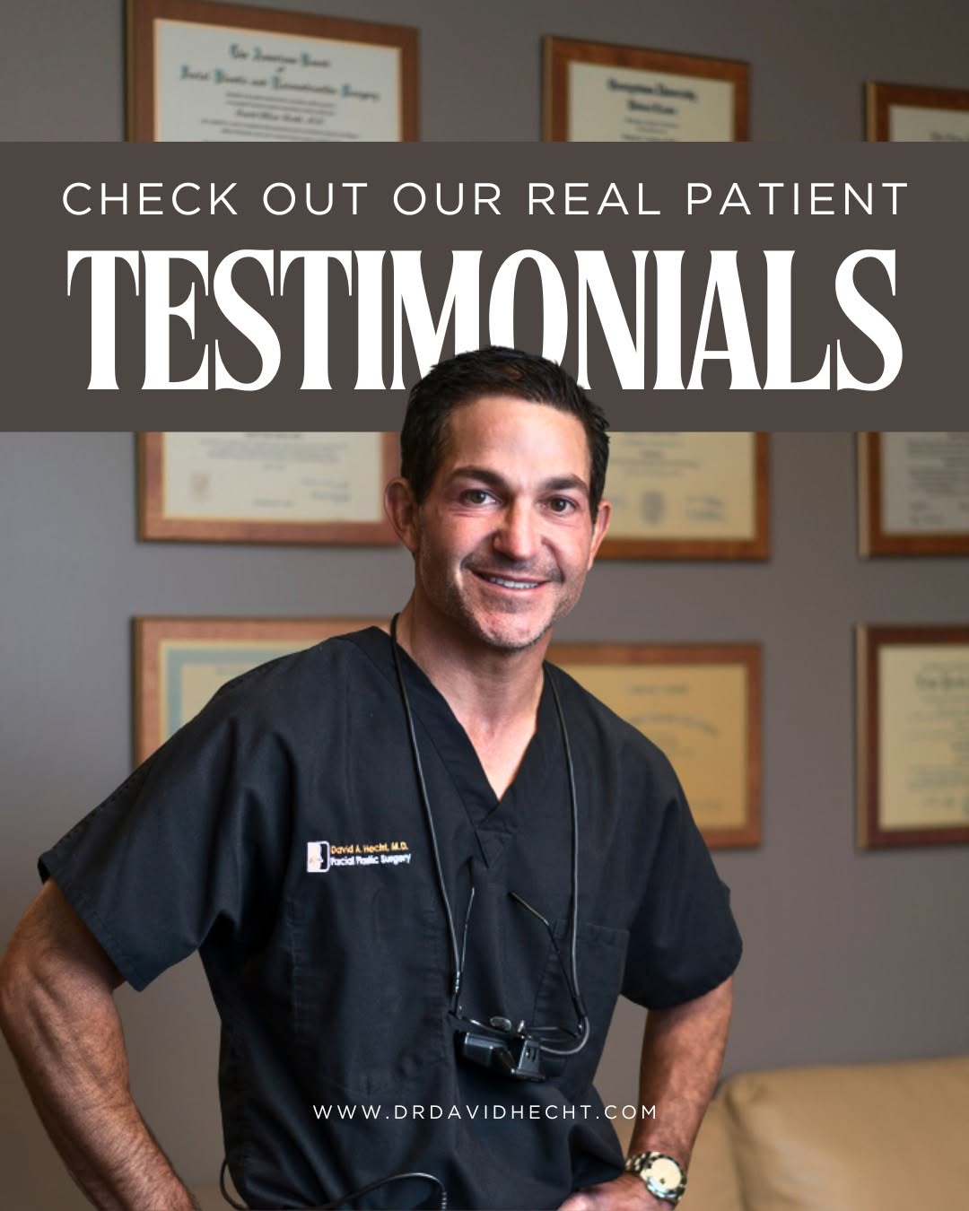 Instagram post by Dr. David Hecht: Watching our patients see their results for the first time and telling us how happy they are with the outcome of their surgery is absolutely…