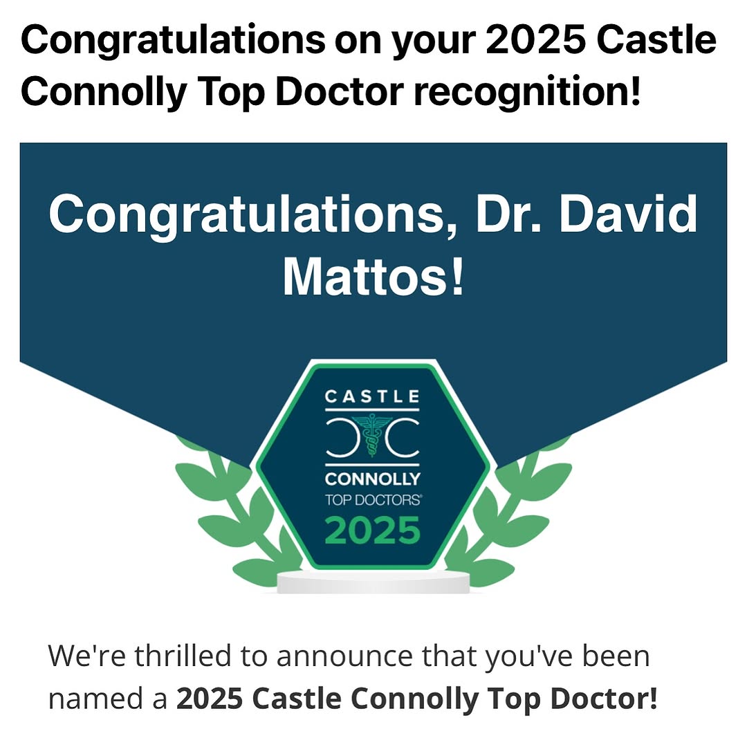 Instagram post by Dr. David Mattos: Grateful for another year with this recognition. This is for all of my patients, who I always strive to take great care of. Without them non…