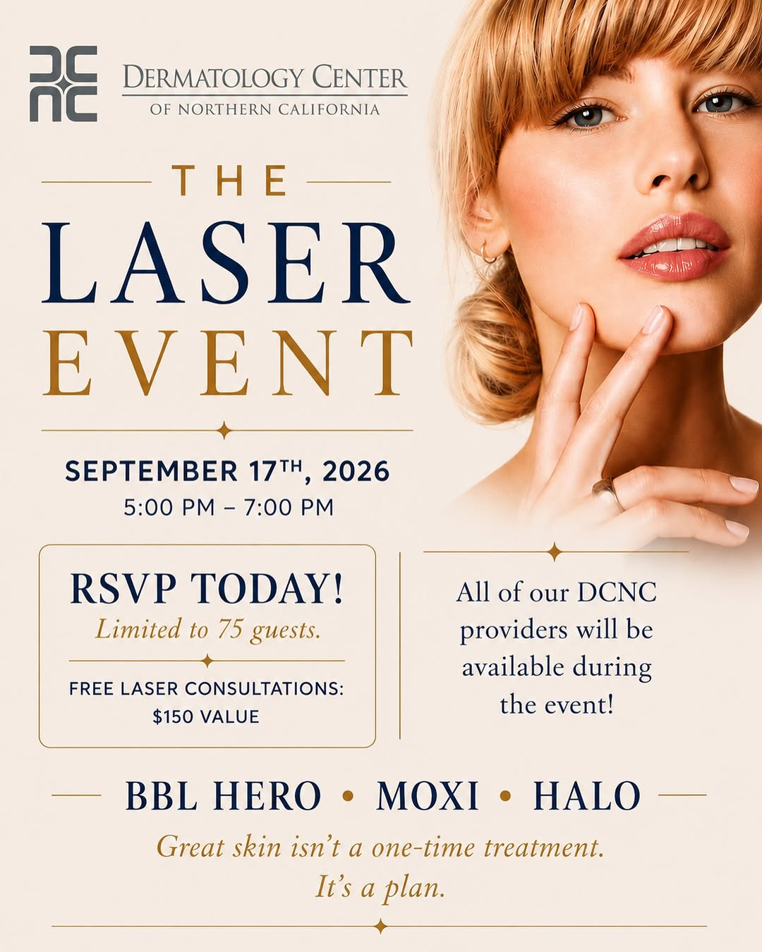 Instagram post by Dr. David No: ✨ The Laser Event is coming to Folsom! ✨ Join us on September 17th from 5–7 PM for an evening dedicated to better skin and personalized trea…