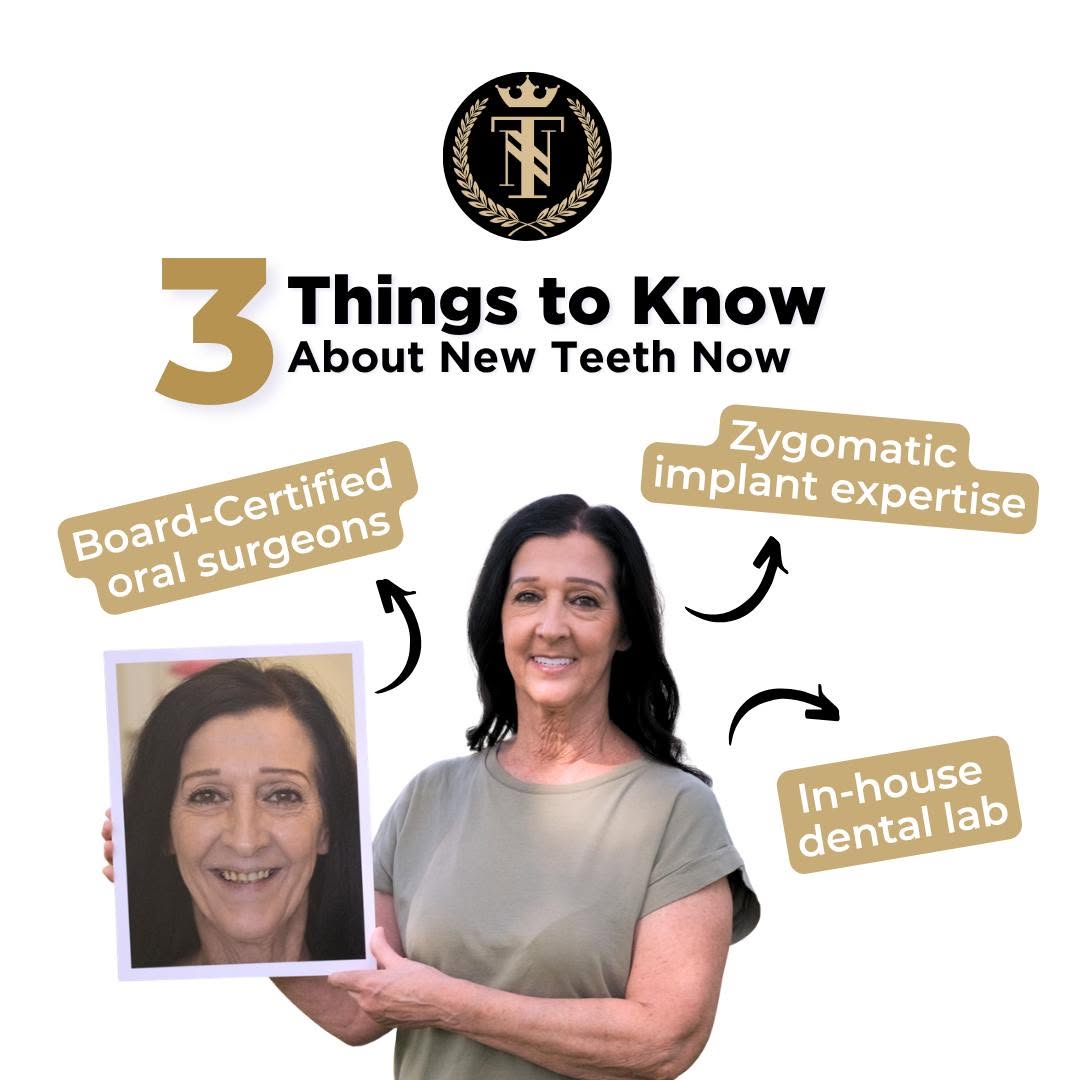 Instagram post by Dr. David R. Kirkpatrick, D: 3 things to know about New Teeth Now New Teeth Now is a same-day, full-mouth dental implant solution for failing or missing teeth, designed …