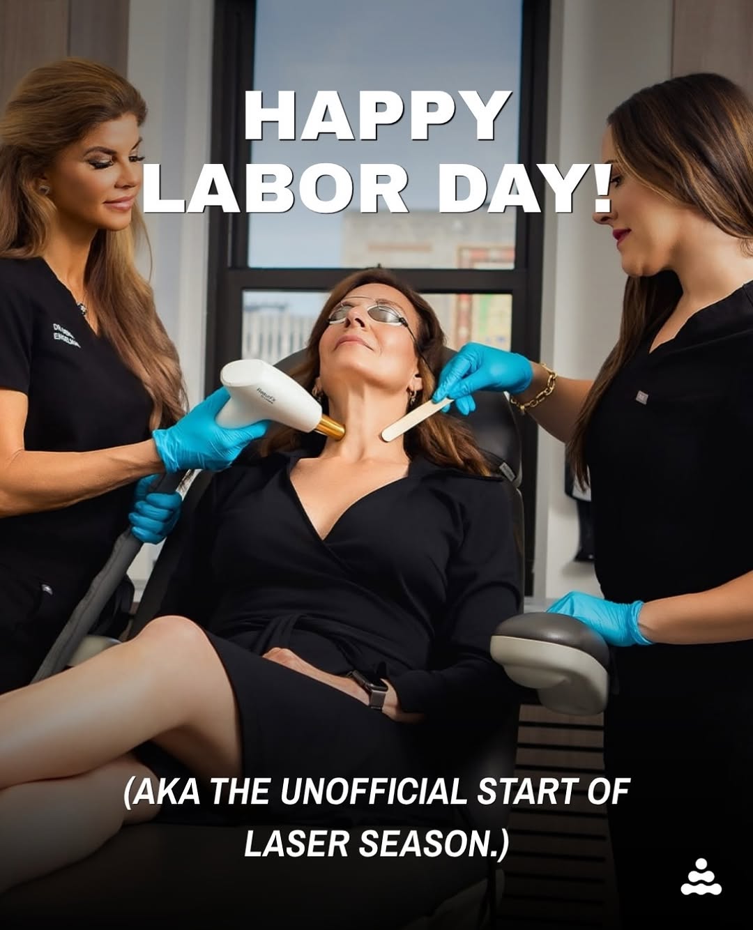 Instagram post by Dr. David Shafer: Happy Labor Day from Shafer Clinic! 🇺🇸 Summer may be winding down, but laser season is just getting started. 👀 Time to start planning you…