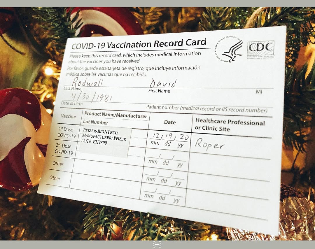 Instagram post by Dr. David W. Rodwell III: So excited to get my 5G antenna as an early Christmas present this year! 😉 . Seriously though — Trust the science. Get vaccinated. Save liv…