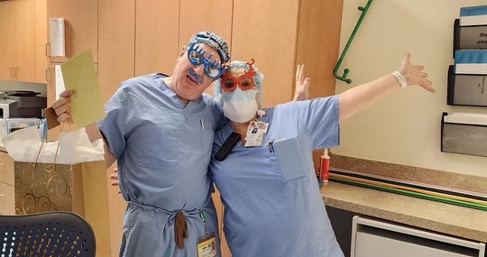Instagram post by Dr. David Whiteman: More birthday celebrations in the OR with Dr. David Whiteman. What a happy day! #birthdayboy #topplasticsurgeon